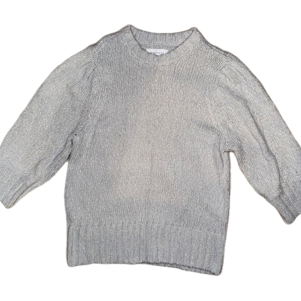 POPSUGAR Light Gray Crewneck Sweater